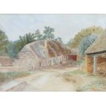 English School (19th/20th Century) Farmyard Scene watercolour 26 x 36cm (10.25 x 14.25in)