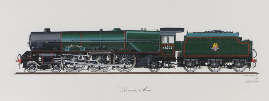 Stuart Black (20th Century) 'Turbomotive', 'Fury', 'Princess Anne' & 'British Legion', all signed - Image 4 of 4