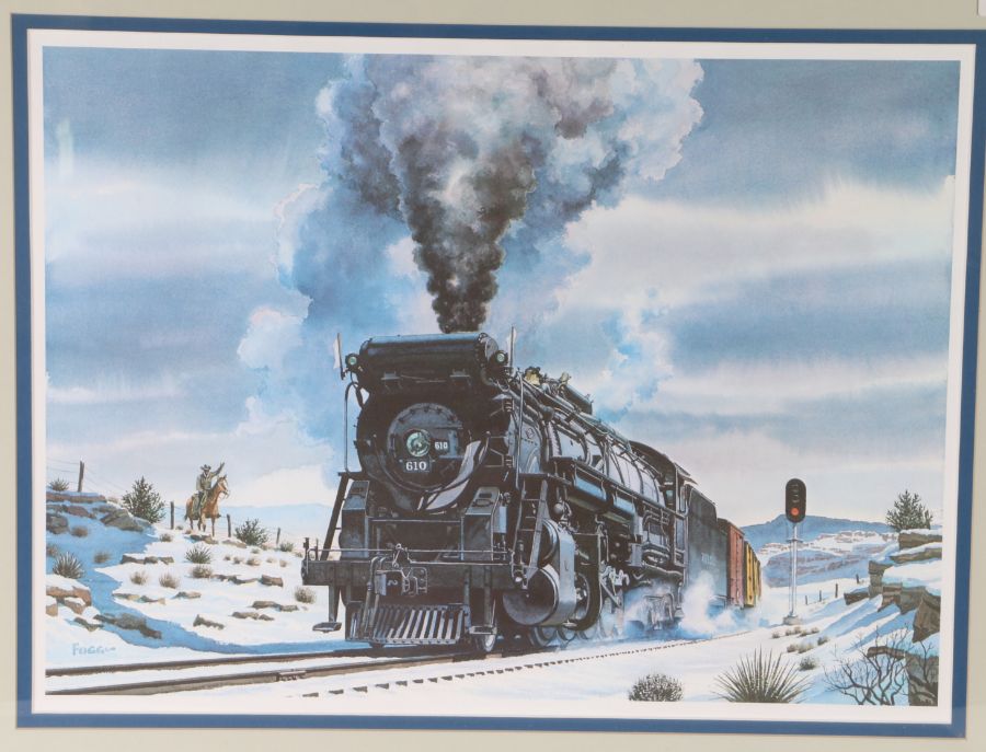 Railway related: After Howard Fogg, group of five coloured prints including 'Big Boy', various sizes - Image 5 of 5