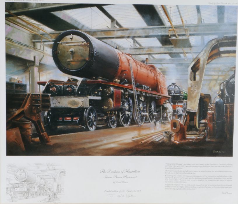 Railways related: David Weston (1935-2011), group of five coloured prints to include 'Kettering - Image 4 of 5