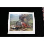 Railways related: Terence Cuneo (1907-1996) 'Duchess of Hamilton', signed (lower right), coloured