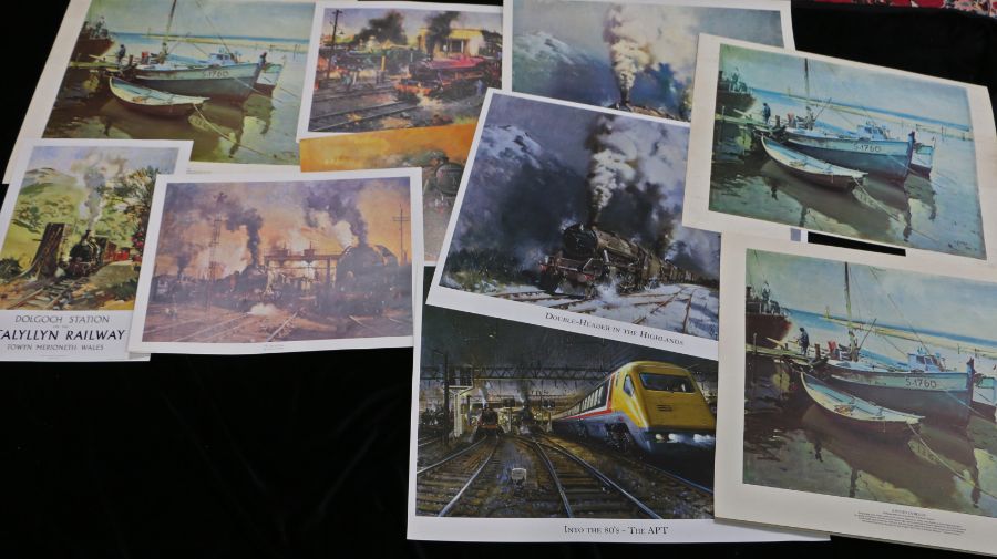 Railways related: Folder of eleven prints after Terence Cuneo to include 'A Study in Blues' & '