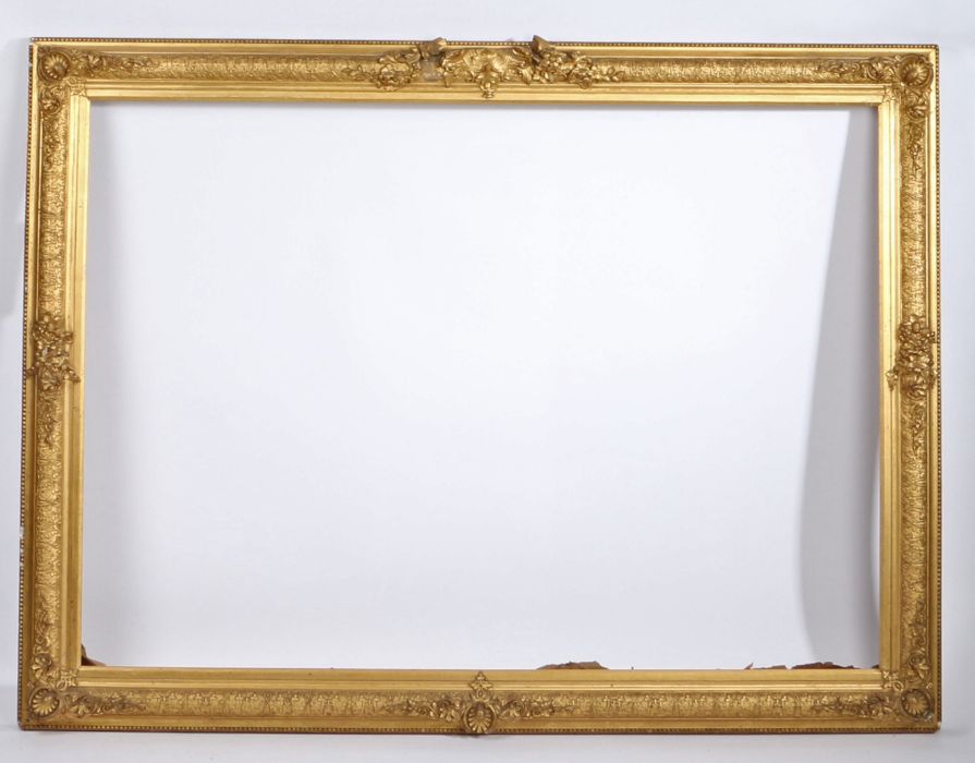 Straight pattern picture frame, horizontal only(slight a/f), 19th Century English, 39" x 28" - Image 2 of 2