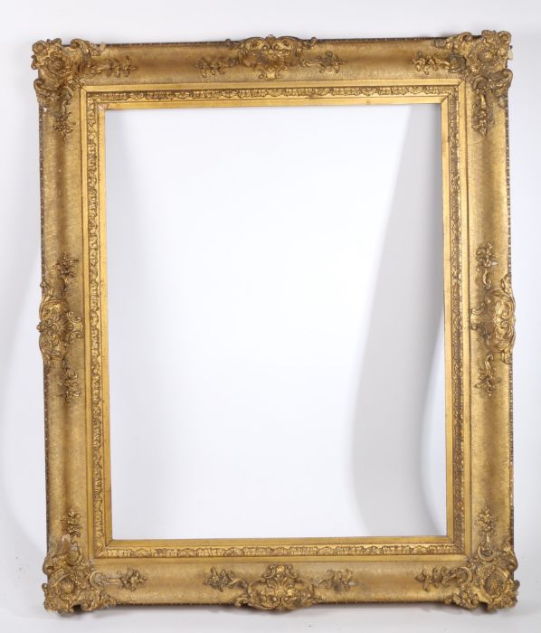 Heavy pattern picture frame with straight corners and centres, 19th Century English, 36" x 28" ( - Image 2 of 2