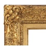 Small moulded corner picture frame, 19th Century English, 8" x 5" (rebate)