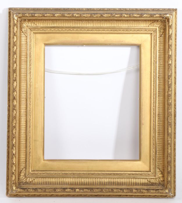 Straight running pattern picture frame, 19th Century English, 13" x 11" (rebate) - Image 2 of 2