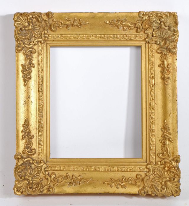Small Victorian picture frame, heavy corners, 19th Century English, 9" x 7" (rebate) - Image 2 of 2