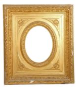 French Empire, heavy patterned picture frame, oval inner, 19th Century French, 16" x 13" (rebate)