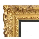 Heavily carved, swept picture frame, 19th Century English, 20" x 16" (rebate)