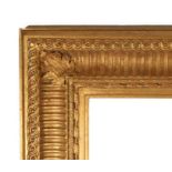 Straight running fluted pattern picture frame, 20th Century English, 43" x 28" (rebate)
