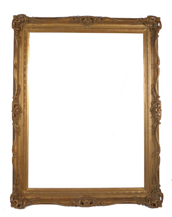 Swept pattern picture frame with pierced corners and centres, 20th Century English, 40" x 30" ( - Image 2 of 2