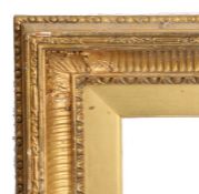 Running fluted pattern picture frame, glazed, 19th Century English, 16" x 14" (rebate)