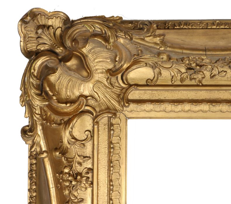 Heavily swept and pierced picture frame, 19th Century English, 46" x 35" (rebate)