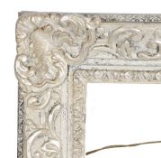 Silvered picture frame with corners and centres, 20th Century English, 30" x 26" (rebate)