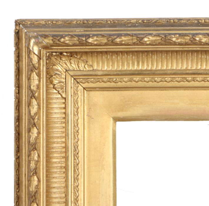 Straight running pattern picture frame, 19th Century English, 13" x 11" (rebate)