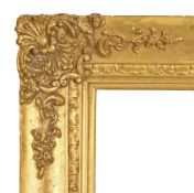 Small Victorian picture frame, heavy corners, 19th Century English, 9" x 7" (rebate)