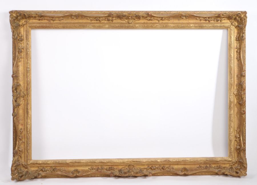 Swept pattern picture frame with pierced corners and centres, 20th Century English, 40" x 30" ( - Image 2 of 2