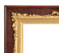 Edwardian portrait boxed picture frame (unglazed), velvet lined, 14,5" x 12" (rebate)