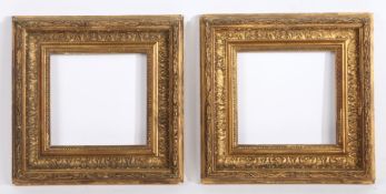 Running pattern picture frames, a pair, 19th Century English, 7" x 7" (rebate) (2)