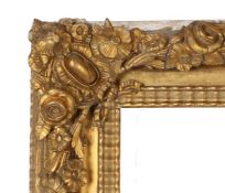 Rope pattern picture frame with foliate corners (corners a/f), 19th Century English, 58" x 33" (