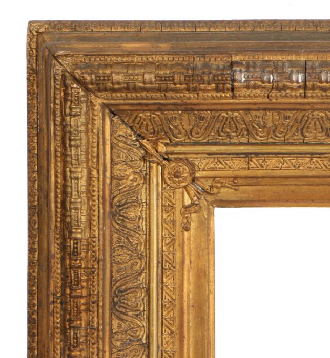 Straight pattern picture frames, a pair, 19th Century English, 27"x 17" (rebate) (2)