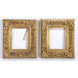 Barbizon picture frames, a pair, 19th Century French, 6" x 5" (rebate) (2)