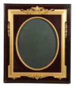 Edwardian portrait boxed picture frame, oval inner, velvet lined, 20" x 16" (rebate)