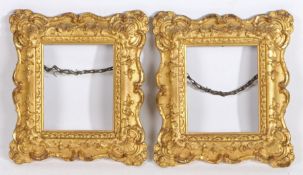 Small portrait picture frames, heavily swept, a pair, 19th Century English, 6" x 5" (rebate) (2)