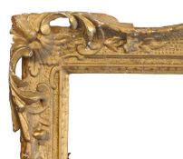 Swept picture frame, with pierced corners, 18th Century English, 30" x 21" (rebate)