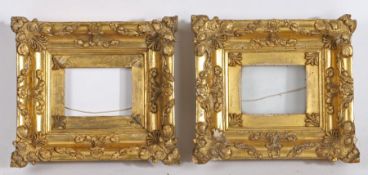Miniature frames, a pair, 19th Century Continental, 4.5" x 3.5" (rebate) (2)