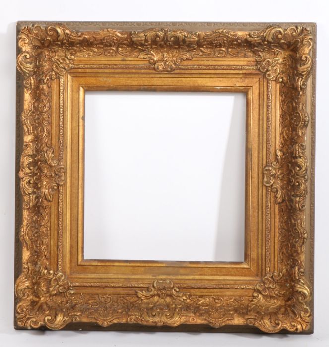 Picture frame with heavy moulded corners and centres, 19th Century English, 12.5" x 12" (rebate) - Image 2 of 2