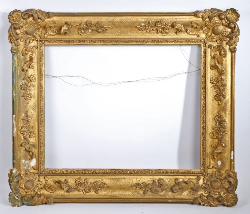 Heavy pattern picture frame with extensive relief, 19th Century English, 28" x 23" (rebate) - Image 2 of 2