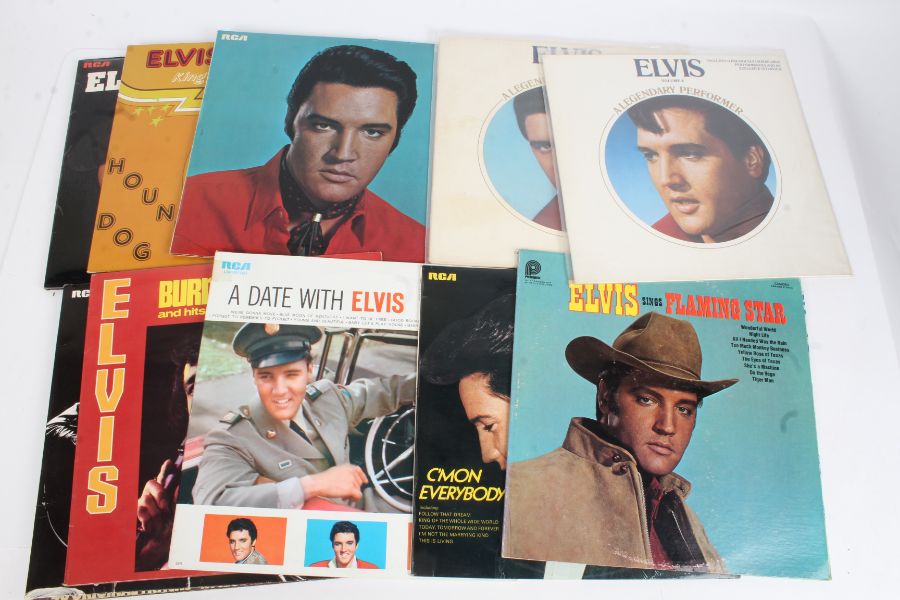 A collection of approx. 10 Elvis Presley LPs to include Burning Love And Hits From His Movies ( INTS