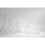Collection of cut glassware to include a pair of vases, decanter, jug, bowl etc (6)