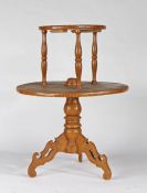 A 19th century pine and beech scumbled dumb-waiter With two tiers, the smaller circular top tier
