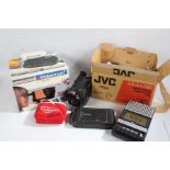 JVC Gr-AX280 video camera, together with an Amstrad Fidelity camera, two tins, booklets etc., (qty)