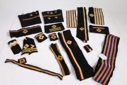 Collection of Shipping Line and Royal Fleet Auxiliary bullion sleeve insignia and epaulettes etc, (