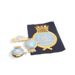 Cold War period Royal Navy Mine Watching Service (formed 1952) beret badge and blazer badge together