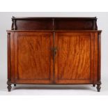 Victorian mahogany chiffonier, the galleried back with reeded scrolled end supports and turned