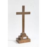 Brass church altar cross, bearing label for J Wippell & Co., 38.5cm tall