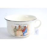 Fieldings novelty musical chamber pot, 'Patent Non-Splash Thunder Bowl', with humorous bar scene 'Oh