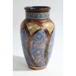 Joan Honey - Doulton Lambeth stoneware Slater's Patent vase, the vase decorated with golden