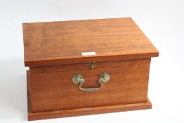 20th century mahogany writing box, with compartmentalised interior