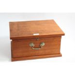 20th century mahogany writing box, with compartmentalised interior