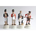 Four Coalport limited edition Waterloo figurines modelled by Michael Abberley, 18th Hussars 100/