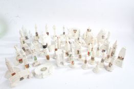 Collection of landmark and building related crested ornaments, to include Blackpool Tower, Houses of