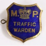 Metropolitan Police Traffic Warden enamelled badge by J.R. Gaunt Birmingham