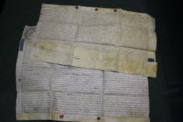 Two 18th century hand written indentures on vellum with seals, relating to the County of Norfolk, (