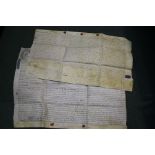 Two 18th century hand written indentures on vellum with seals, relating to the County of Norfolk, (