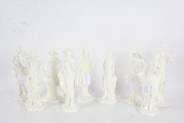 Collection of nine Royal Worcester 1920s Vogue collection figurines, 1922 Bea, 1924 Constance,
